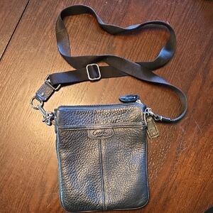Coach Black Leather Messenger Bag